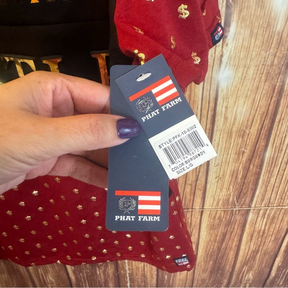 Phat Farm Men’s Short Sleeve Hustle Foil Print with Dollar Signs T-Shirt Size L - Picture 11 of 11